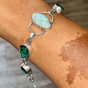 Caribbean Larimar Bracelet  7”- 7 1/2”